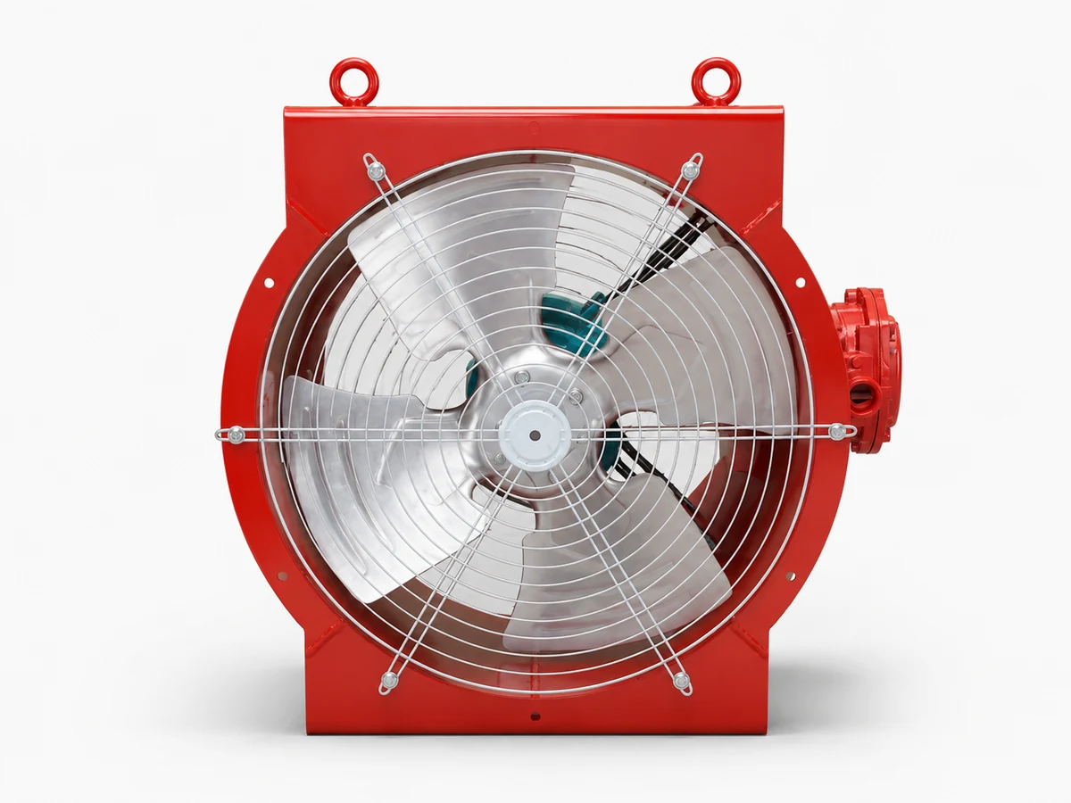 FB mine explosion-proof electric fan front guard view